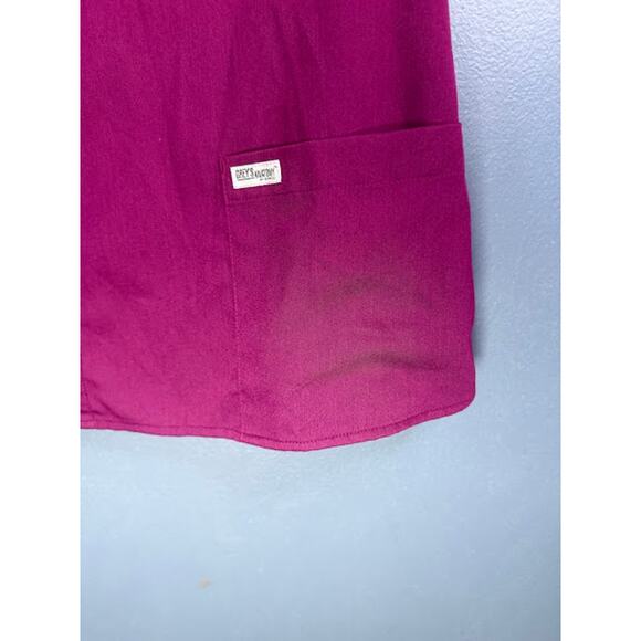 Grey's Anatomy by Barco Women's Size Medium Scrub Top Maroon Dark Purple Nurse - Picture 4 of 8